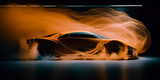 Generic unbranded sports or super car concept of speed. Street or drift racing. Generative Ai