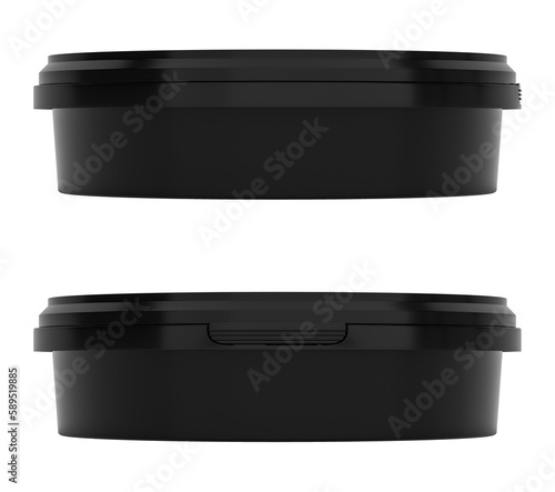 White 0,5l plastic paint can / bucket / container with no label, Mockup whitout background.	