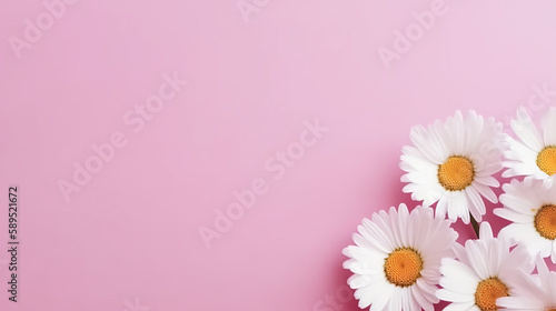 Chamomile background. Illustration AI Generative.