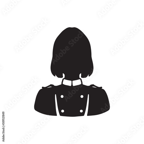 フロント業務の女性シルエットイラスト　黒