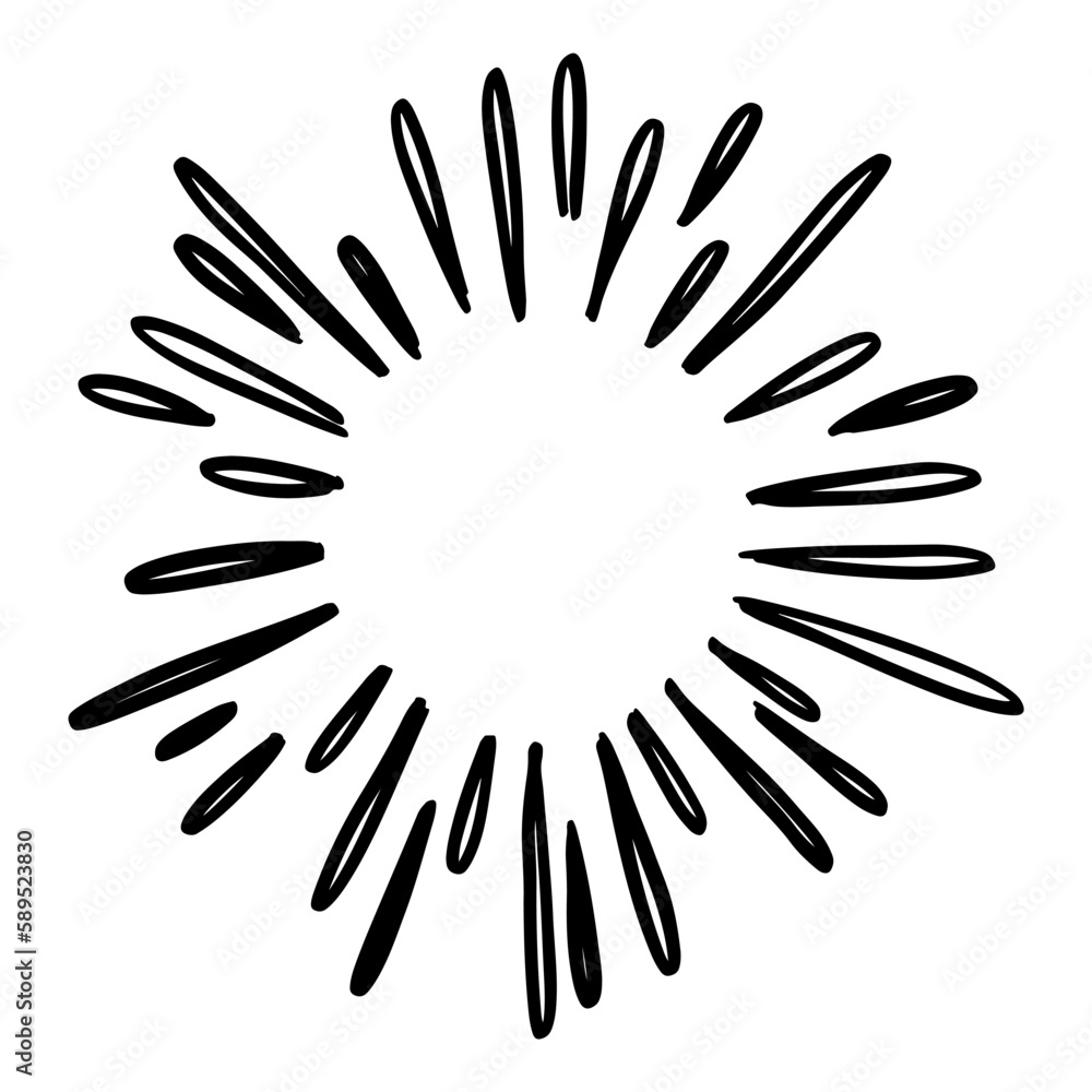 Doodle sketch style of Starburst, sunburst, Element Fireworks Black Rays. Comic explosion effect. Radiating, radial lines. cartoon hand drawn illustration for concept design. Doodle sketch style of Starburst, sunburst, Element Fireworks Black Rays. Comic explosion effect. Radiating, radial lines. cartoon hand drawn illustration for concept design.