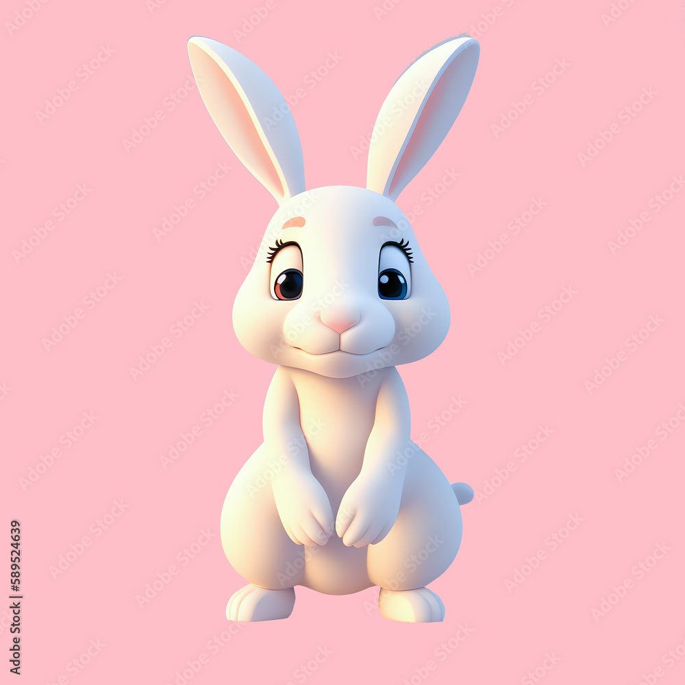 Generative AI illustration of white hare on a blue background
Generative AI illustration of white hare on a blue background