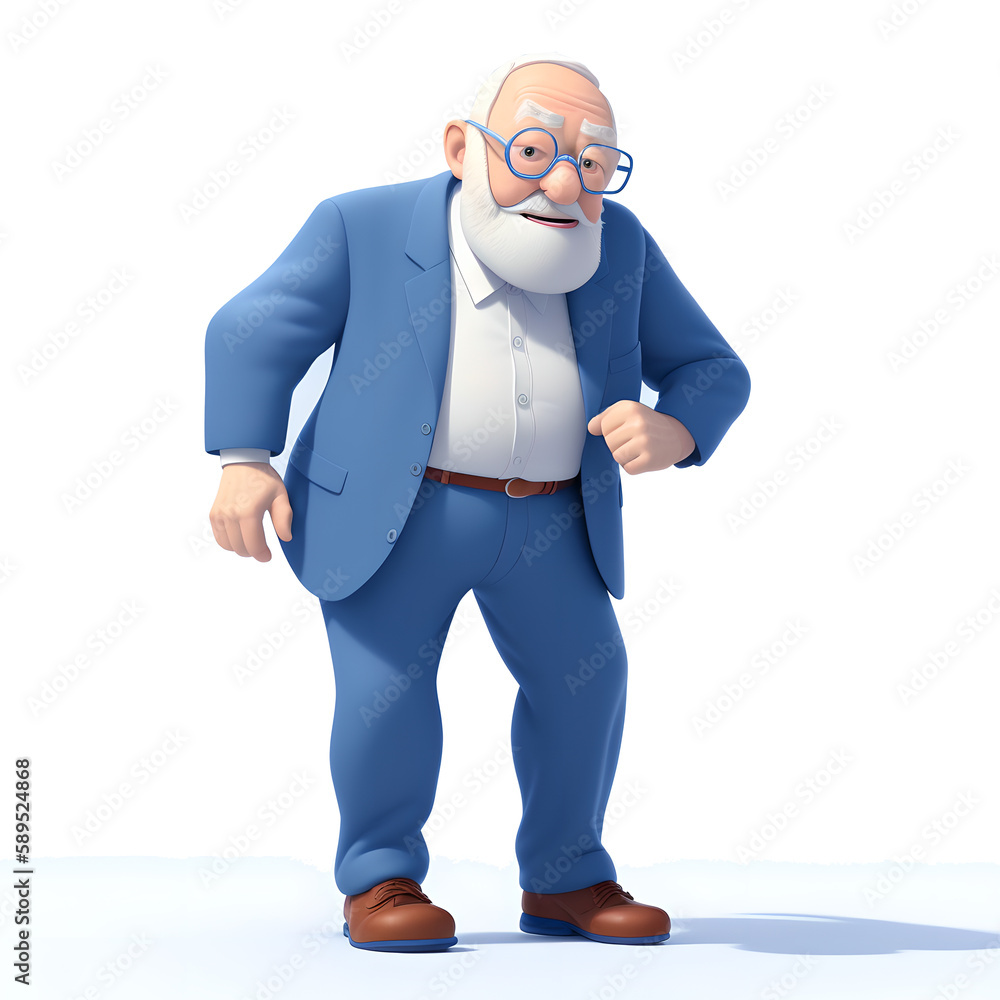 Cartoon character elderly man in a suit standing
Cartoon character elderly man in a suit standing