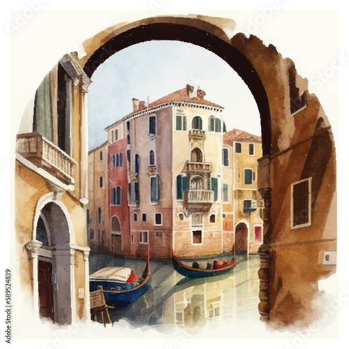 Venice Grand Canal in Italy vector illustration eps 10. Good for poster, gift, package, cover, books, notebooks, billboard, print, boxing, T-shirt design