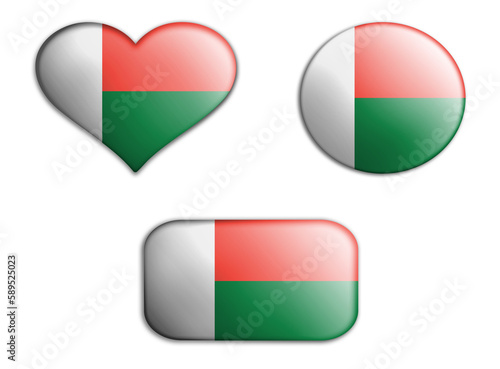 Free Download colorful national art flag of madagascar figures bottoms on a white background . concept collage. 3d illustration. - GFXLoad
