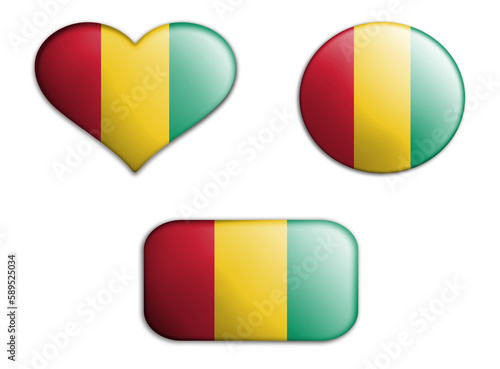 Free Download colorful national art flag of guinea figures bottoms on a white background . concept collage. 3d illustration. - GFXLoad