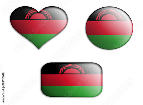 Free Download colorful national art flag of malawi figures bottoms on a white background . concept collage. 3d illustration. - GFXLoad