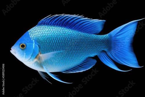 Fish Design Element on a Solid Background: Perfect for Underwater-themed Projects and Decor