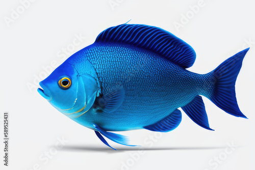 Fish Design Element on a Solid Background: Perfect for Underwater-themed Projects and Decor