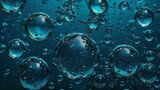 Water Bubbles on Blue Background