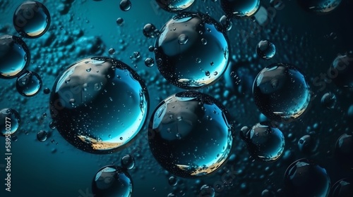 Wallpaper Mural Water Bubbles on Blue Background Torontodigital.ca