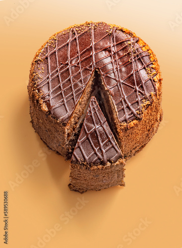 Chocolate cake. Fresh delicious dessert. photo