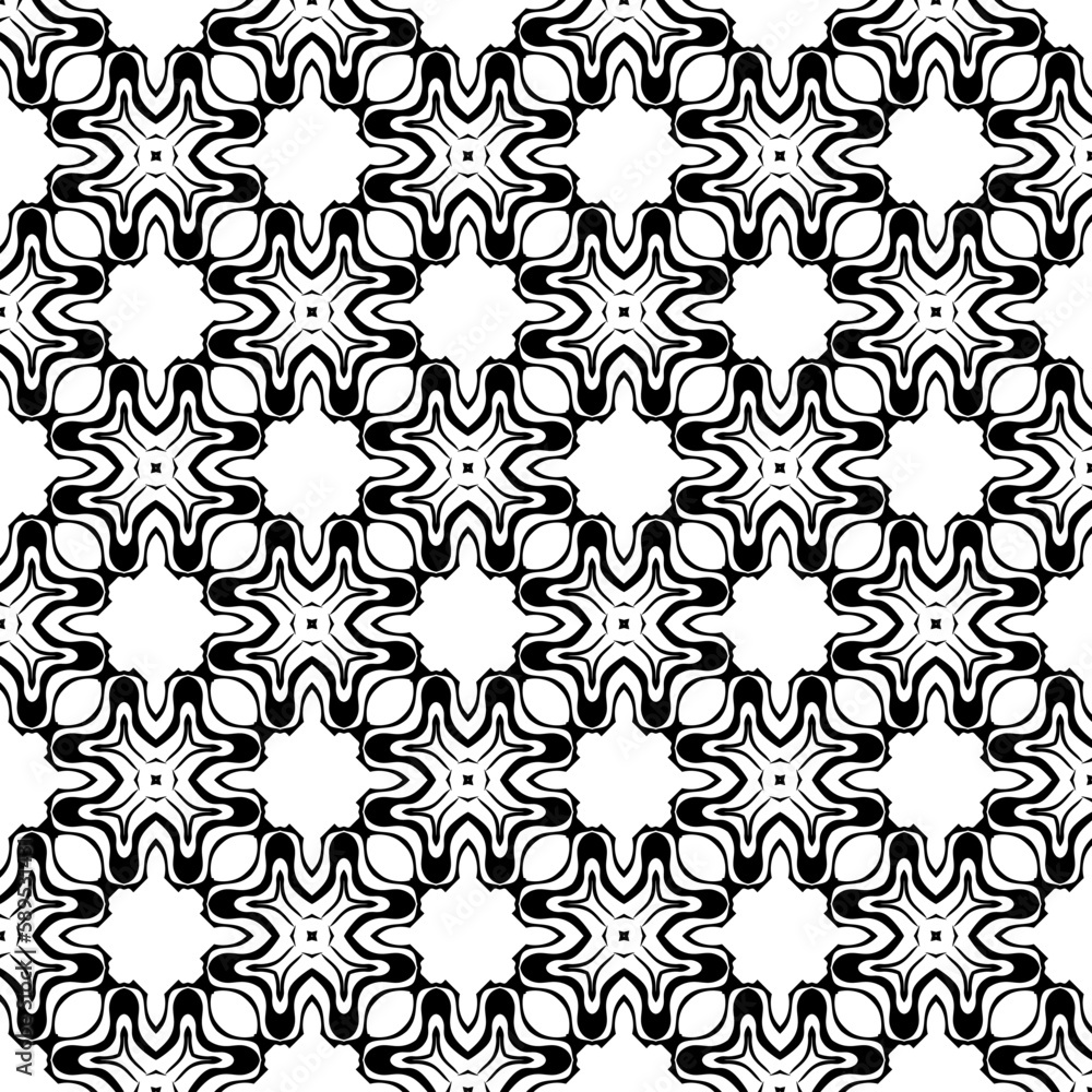 black and white seamless pattern repeated design ornament decoration floral flower damask style geometric elements tile texture textile fabric vector illustration black and white seamless pattern repeated design ornament decoration floral flower damask style geometric elements tile texture textile fabric vector illustration