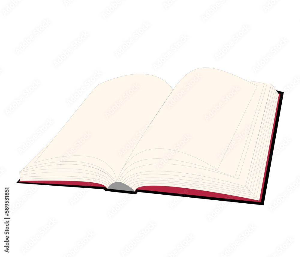 Open blank book, catalog, magazines, diary or notebook mockup with empty pages and black hardcover. Jpeg