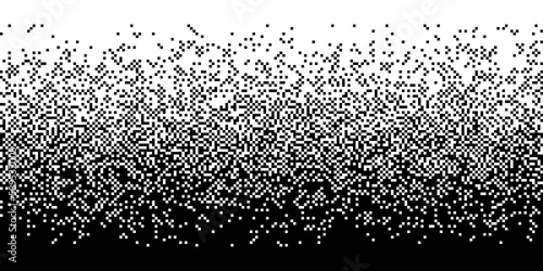 Abstract pixel gradient background. Falling pixels. Broken texture. Abstract vertical gradient halftone. Vector illustration