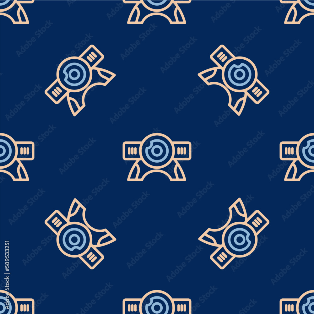 Line Web camera icon isolated seamless pattern on blue background. Chat camera. Webcam icon. Vector Line Web camera icon isolated seamless pattern on blue background. Chat camera. Webcam icon. Vector