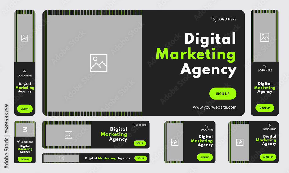 Digital marketing agency set of web banner template design for socical media posts, editable vector eps 10 file format Digital marketing agency set of web banner template design for socical media posts, editable vector eps 10 file format