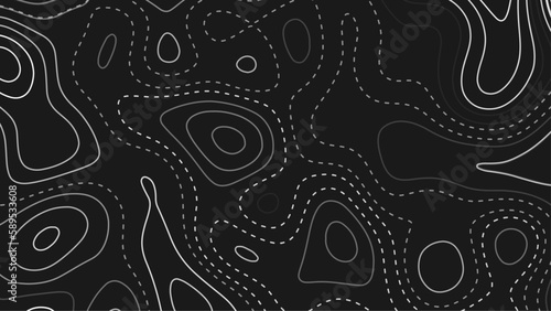 black and white seamless pattern contour lines