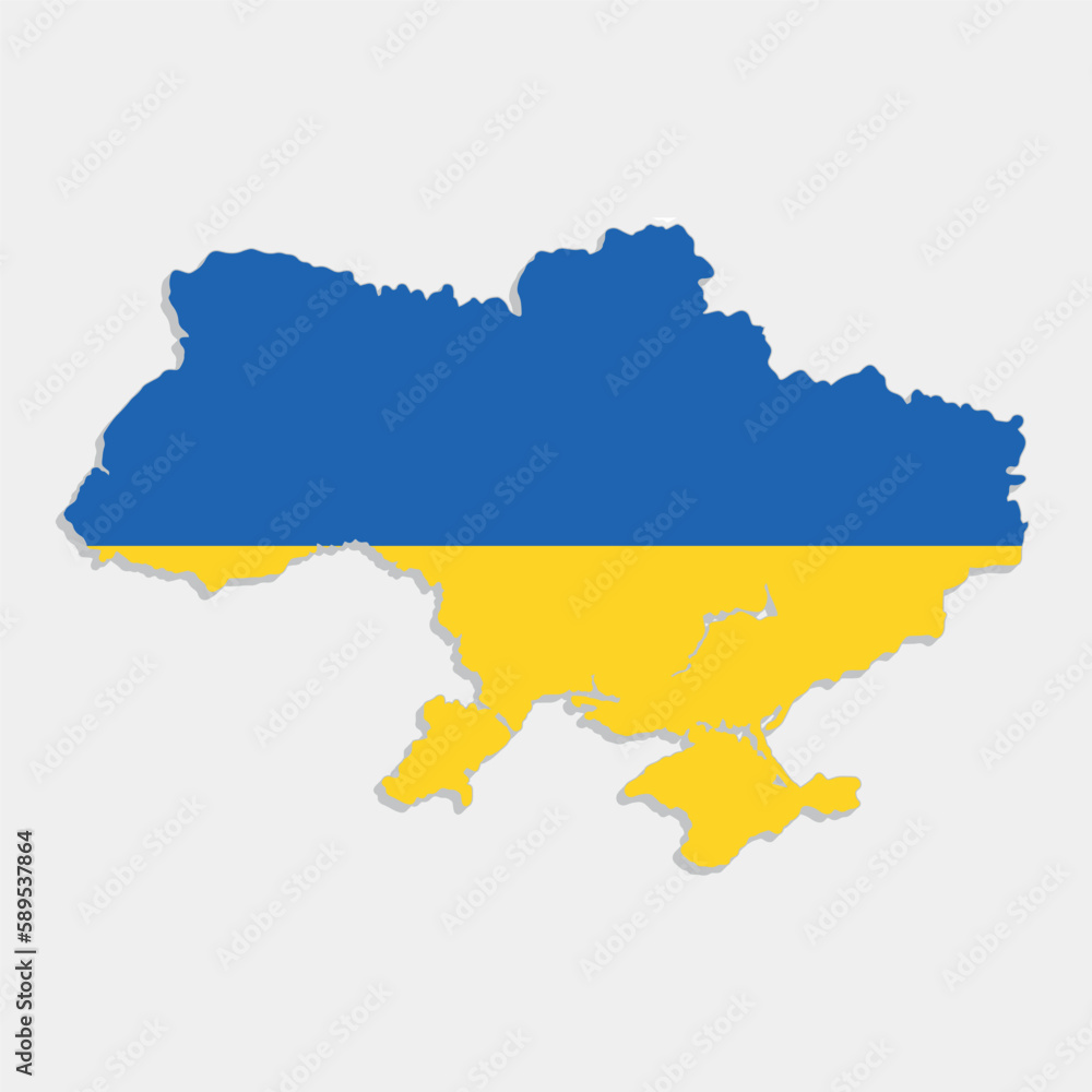 ukraine map with flag on gray background ukraine map with flag on gray background