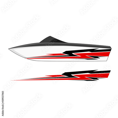 boat body wrapping sticker decal vector design