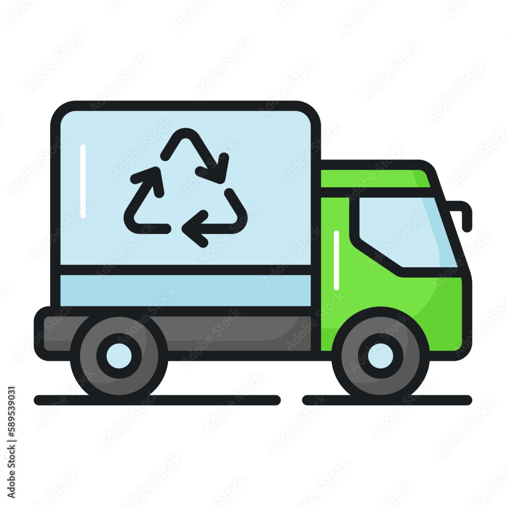 An amazing vector design of recycling truck in trendy style, garbage truck symbol icon, easy to use in web, mobile apps and all presentation projects An amazing vector design of recycling truck in trendy style, garbage truck symbol icon, easy to use in web, mobile apps and all presentation projects