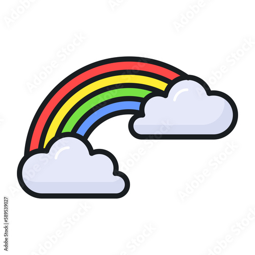 A beautifully designed vector of rainbow in modern style, a meteorological phenomenon icon, download this premium icon