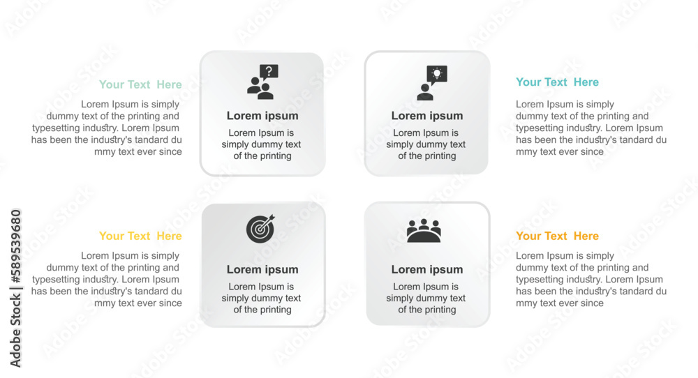 business infographics design template with icons and 4 options or steps. flow chart.