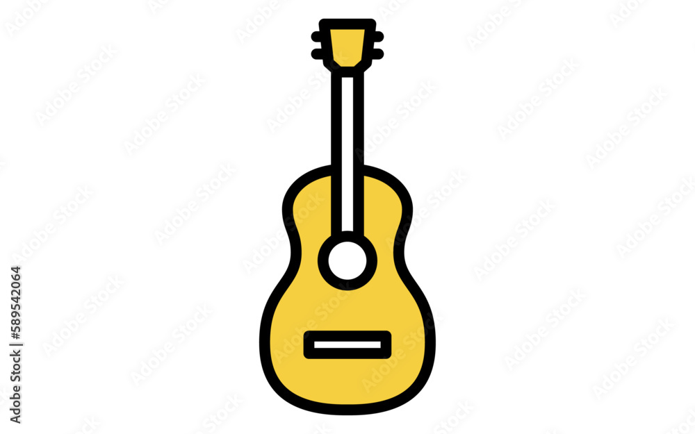 音楽、シンプルなギターのアイコン（ギタリスト）