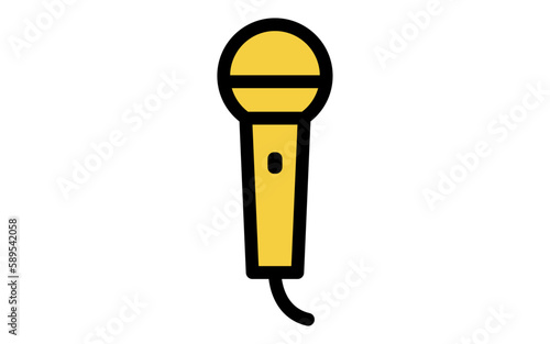 音楽、シンプルなマイクのアイコン（歌・ボーカル）