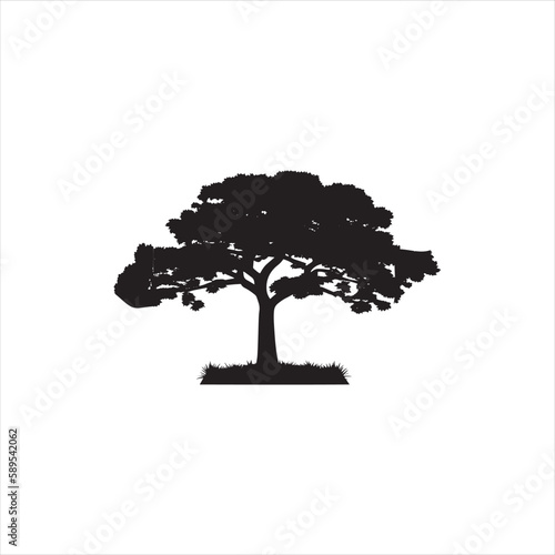 A cute tree silhouette vector art.