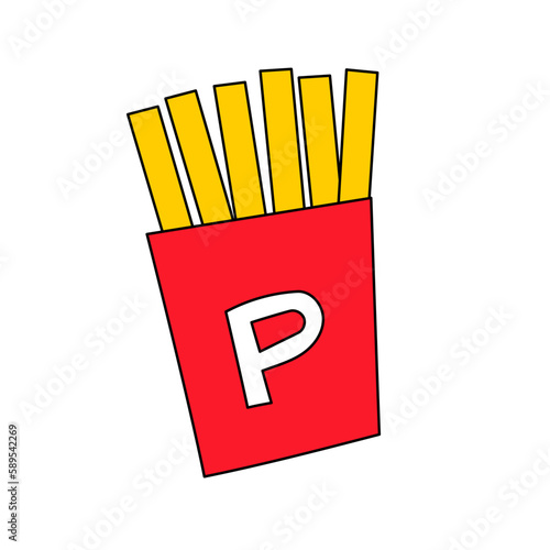 フライドポテトのラフなイラスト
