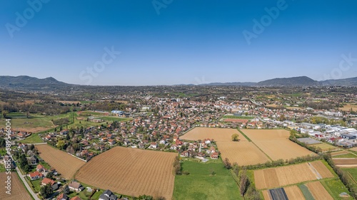 Moirans vue de drone, Isère, Auvergne-Rhône-Alpes, France