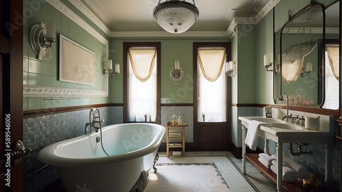  Elegant Art Nouveau and Secession-style bathroom.