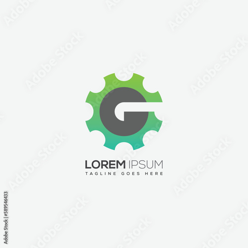 G letter gear icon logo design