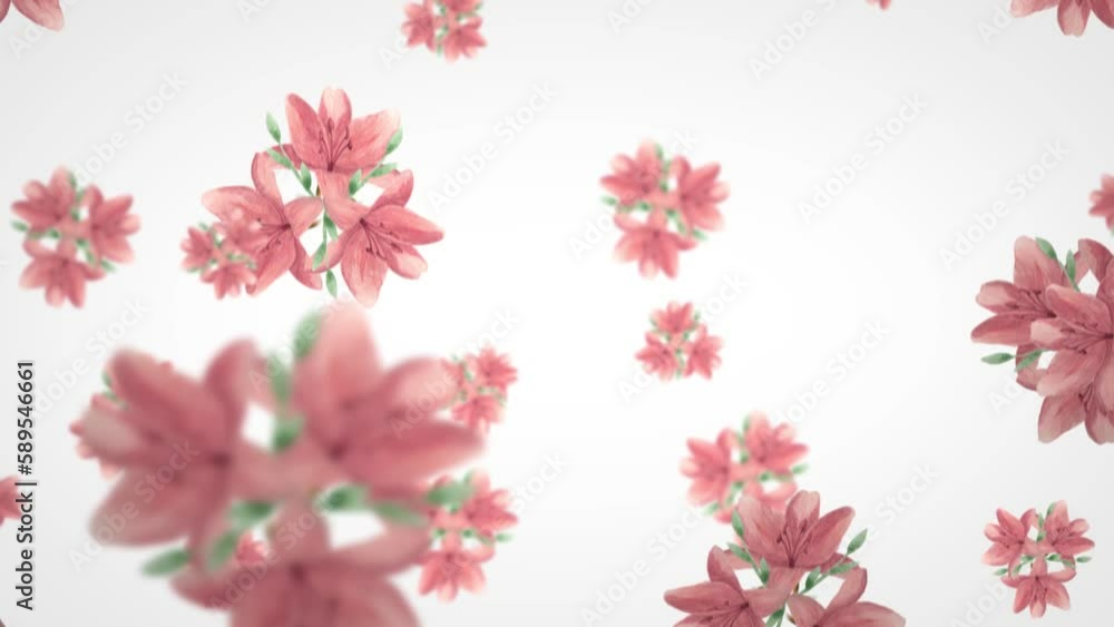Easter and Spring Background with flowers falling Easter and Spring Background with flowers falling