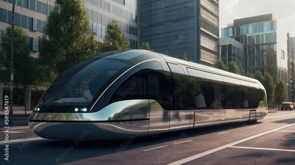 Fototapeta premium Future idea concept for the future of business transportation. Generative ai