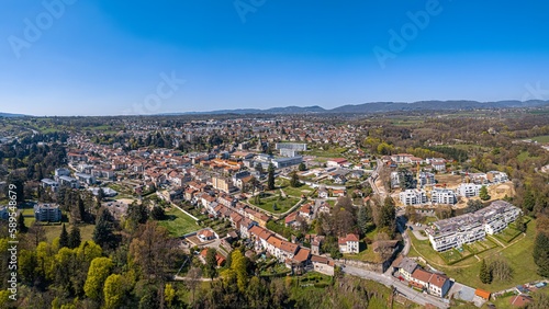 Fototapeta Naklejka Na Ścianę i Meble -  Rives vue de drone, Isère, Auvergne-Rhône-Alpes, France