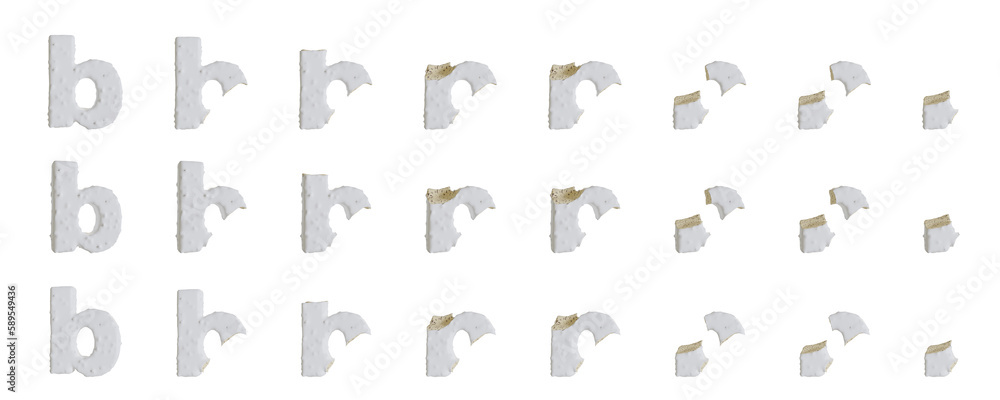 Milk cream with Almonds and Vanilla Ice Cream Bars b-shaped, 3D rendering Milk cream with Almonds and Vanilla Ice Cream Bars b-shaped, 3D rendering