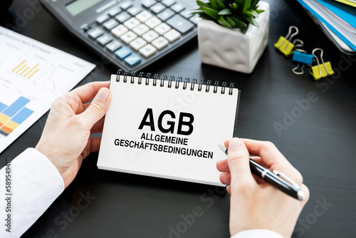 German text AGB, translate General Terms and Conditions. photo
