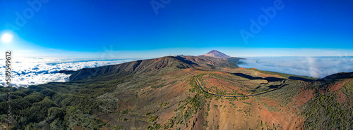 Early morning sunrise above the Teide Volcano in tenerife in the Canary Islands