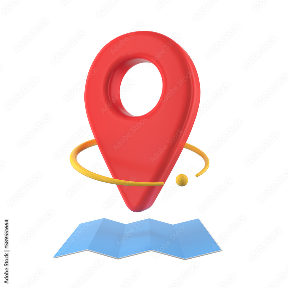 Obraz premium location map pin with marker web contact icon concept isolated on transparent background. illustration 3d render