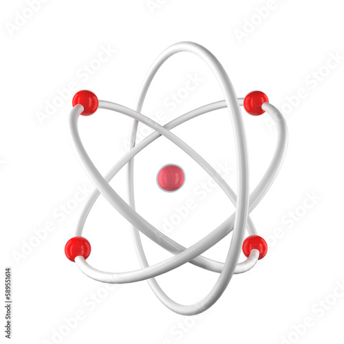 scientific cartoon medical atom dna chemical on transparent background. 3d render science and technology concept.  © Chanachai