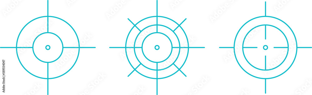targets, a group of blue targets, target icons for shooting targets, a group of blue targets, target icons for shooting