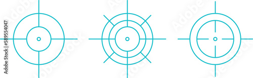 targets, a group of blue targets, target icons for shooting