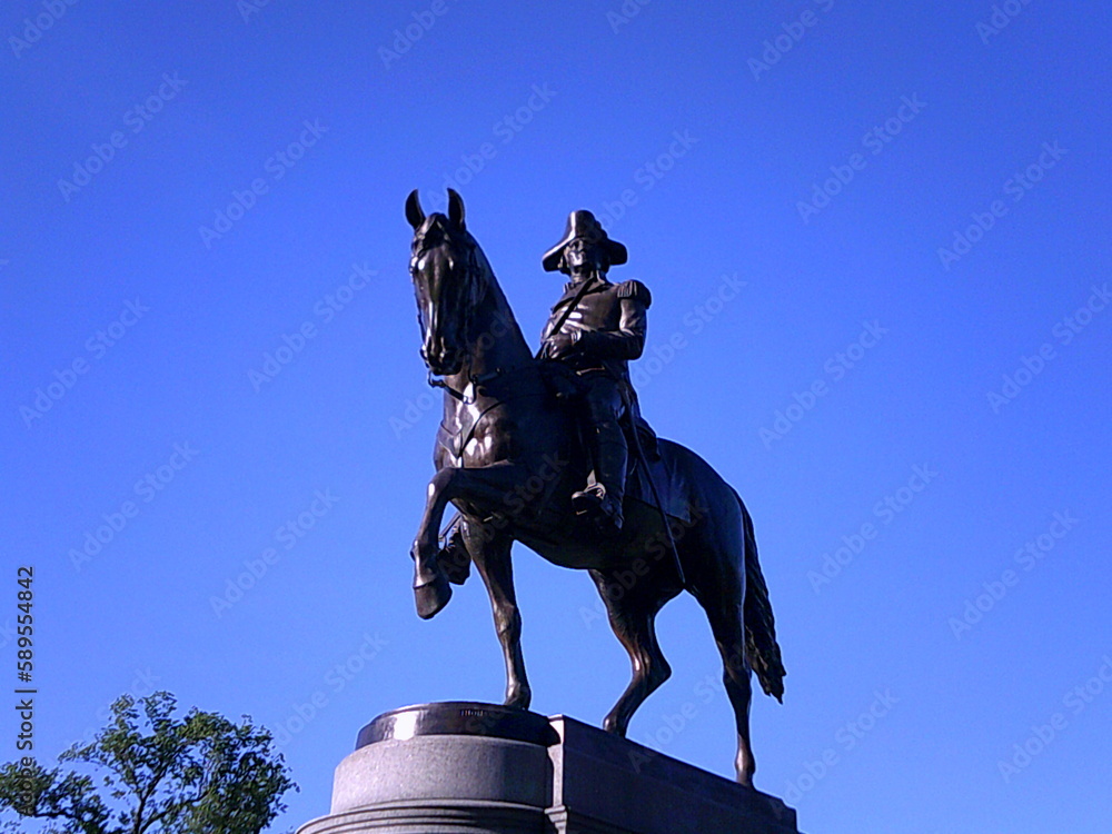 Obraz premium George Washington Statue, Boston Public Garden, Boston, Massachusetts, USA