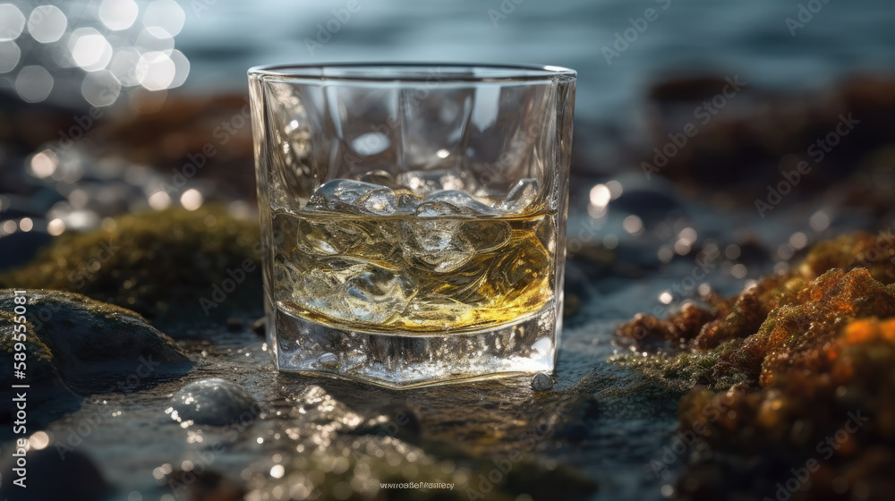 glass of whiskey created with Generative AI technology glass of whiskey created with Generative AI technology