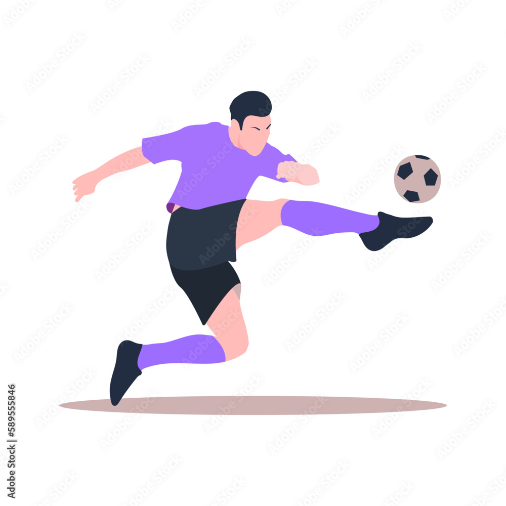 A soccer player plays soccer with the ball. A soccer player plays soccer with the ball.