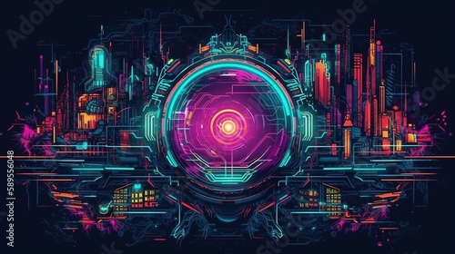 Infographic-Style Cyberpunk Abstract with Maximum Texture Discover our Adobe Stock product: Infographic-Style Cyberpunk Abstract with Maximum Texture. Perfect for adding a futuristic and edgy.