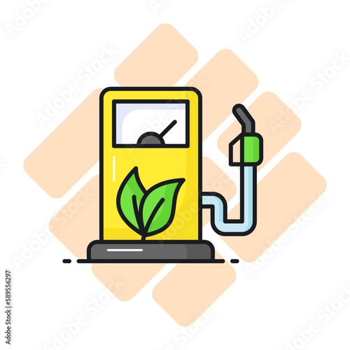 Check this premium quality vector of biofuel station, well designed icon of eco fuel in editable style