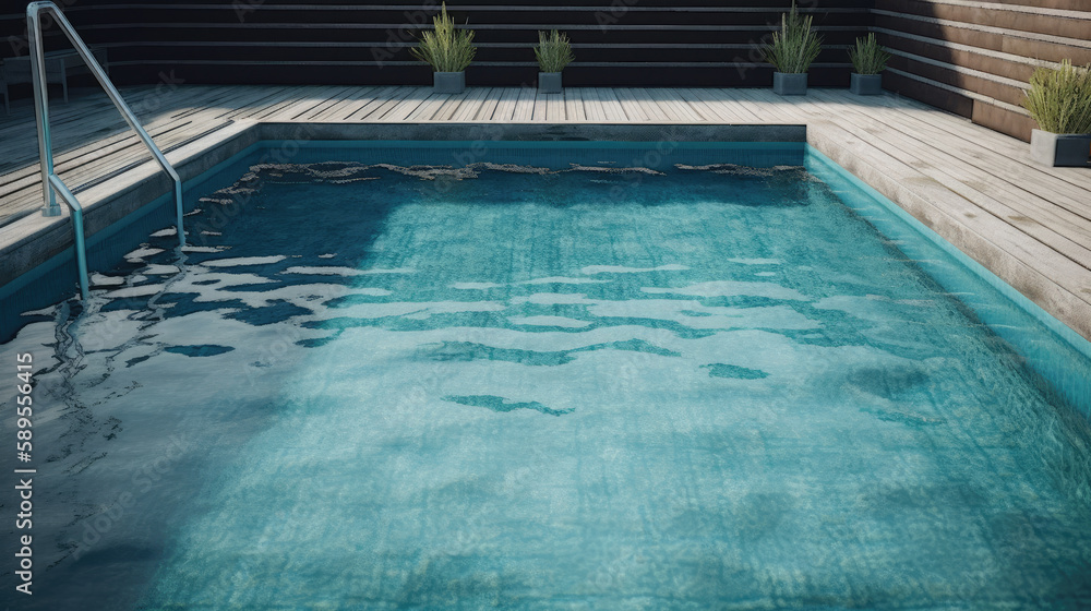 luxury swimming pool created with Generative AI technology